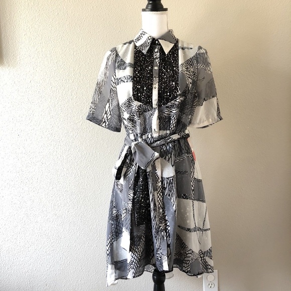 Kirna Zabete Dresses & Skirts - Kirna Zabete Target High Low Stars Shirt Dress NWT